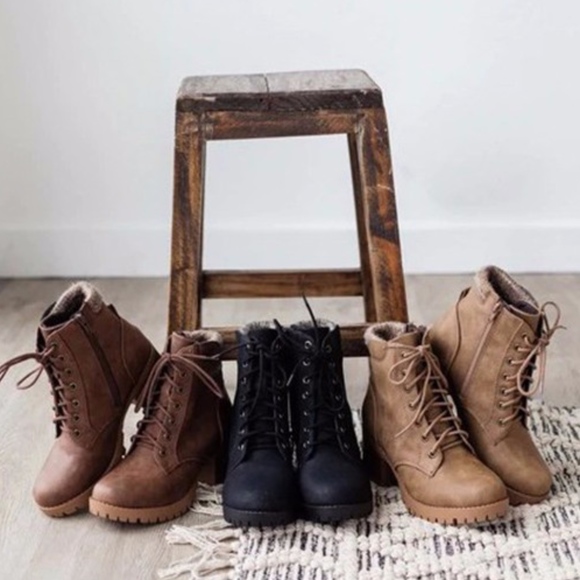 Shoes - LAST  `CONNIE Lace up Combat Boots - brown